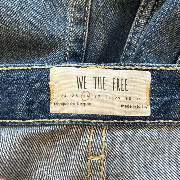 We The Free People Maggie Mid-Rise Straight Leg Crop Jean Sequoia Blue‎ 26 - Picture 3 of 4